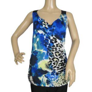 Tania D Sleeveless Animal Print Blouse